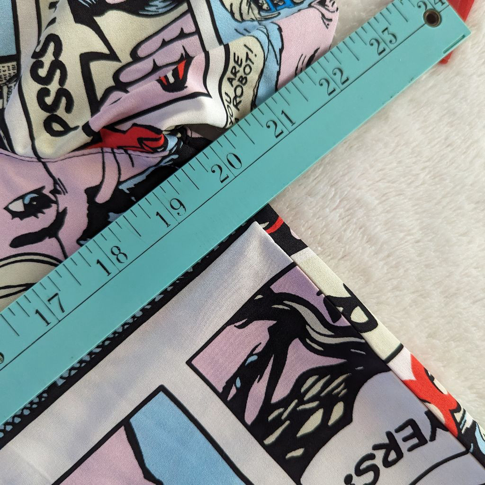 Oh Snap! Comic Book Print Shirt - White/Blue - Size S - Picture 7 of 9